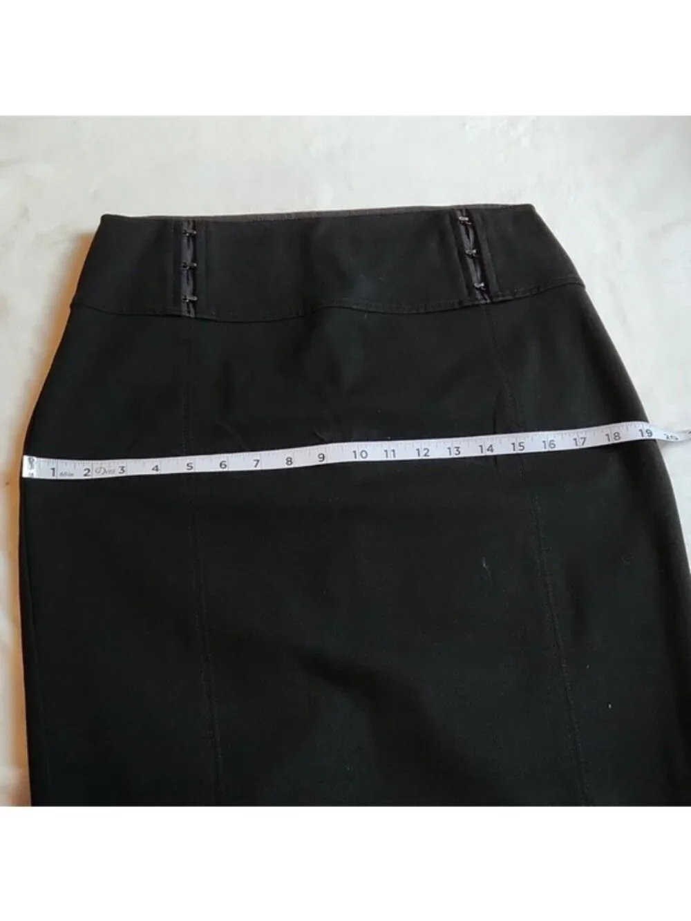 Express Clothing Fitted, Office, Women's Black Skirt, Size 8 with Hip Detail